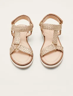 Leather Weave Velcro Sandal