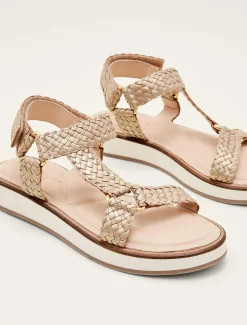 Leather Weave Velcro Sandal
