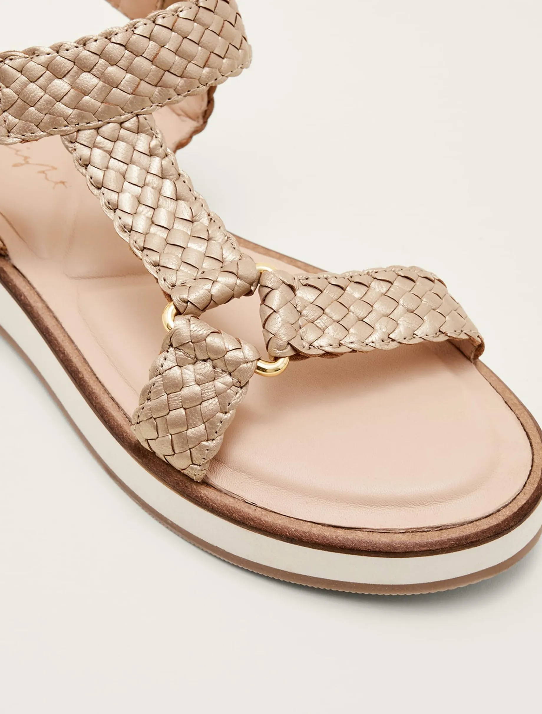 Leather Weave Velcro Sandal