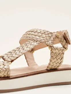 Leather Weave Velcro Sandal