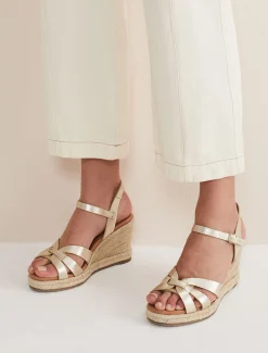 Leather Wedge Espadrilles