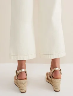 Leather Wedge Espadrilles