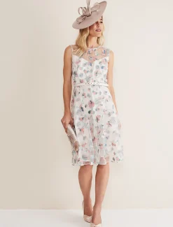 Leighton Floral Embroidered Midi Dress