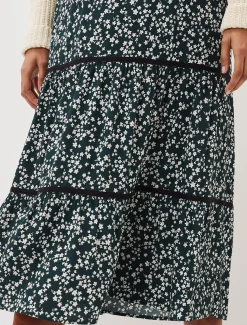 Lennox Ditsy Print Tiered Maxi Skirt