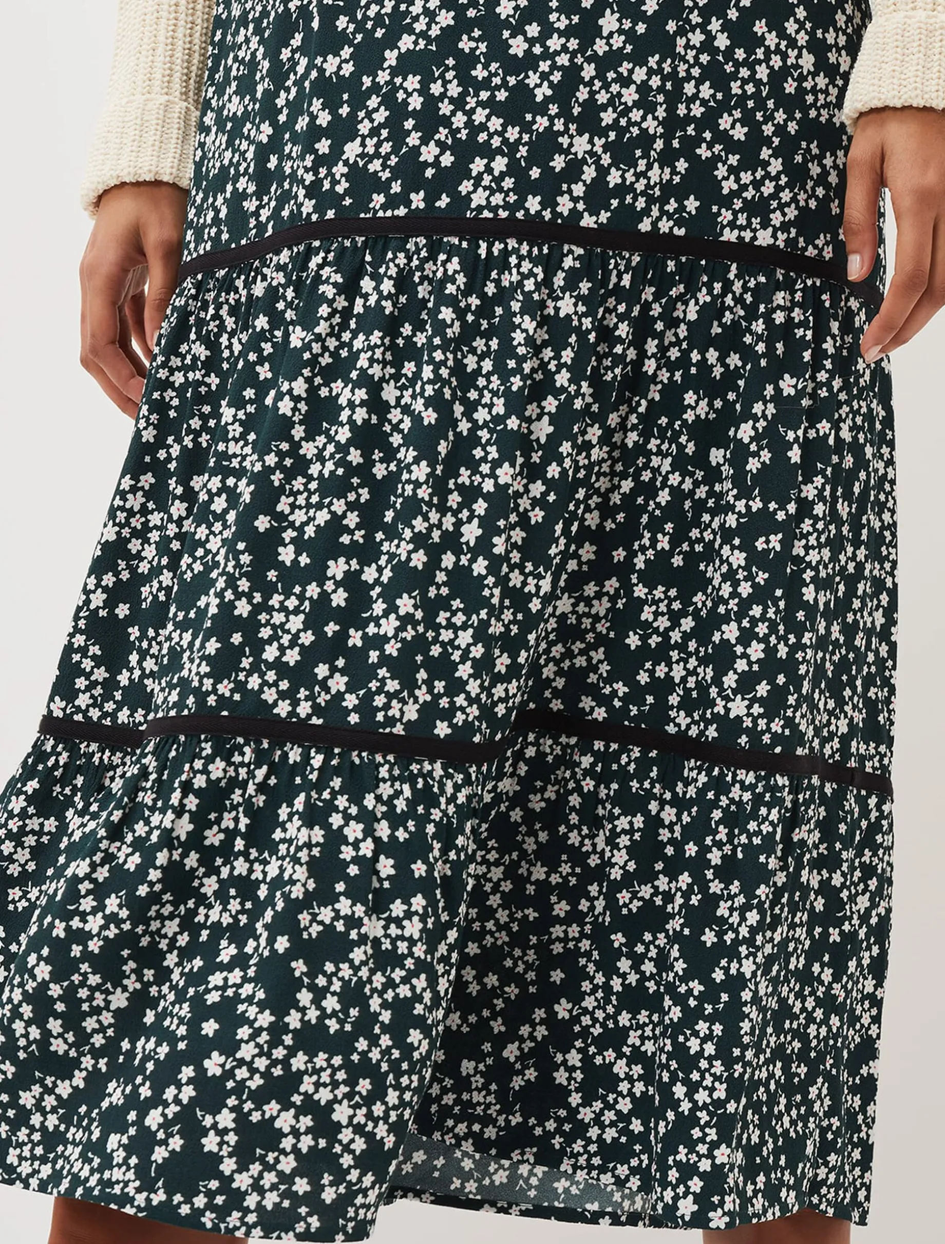 Lennox Ditsy Print Tiered Maxi Skirt