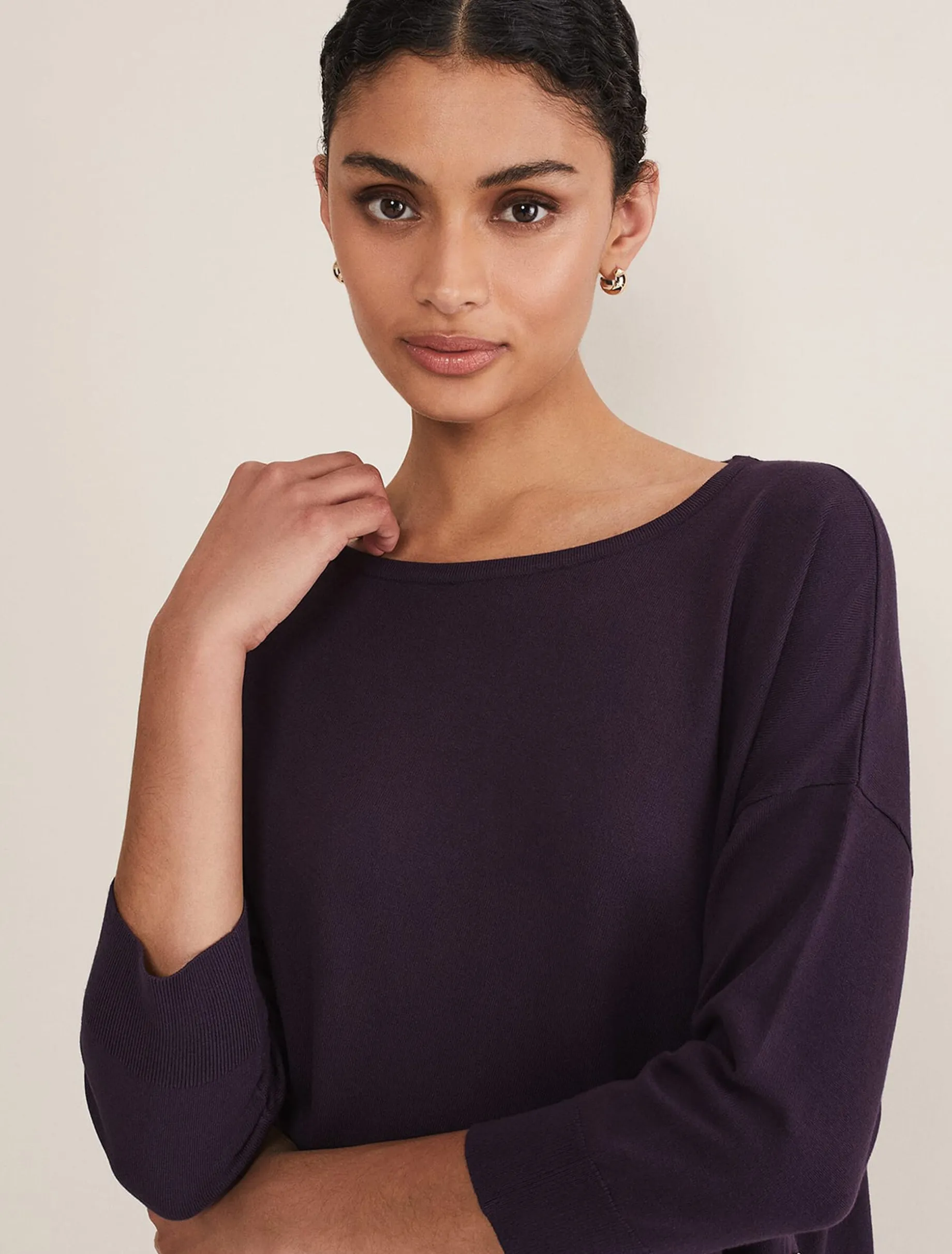 Leoni Asymmetric Button Trim Jumper
