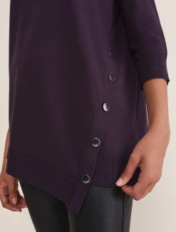 Leoni Asymmetric Button Trim Jumper