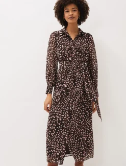 Libby Spot Print Midi Dress