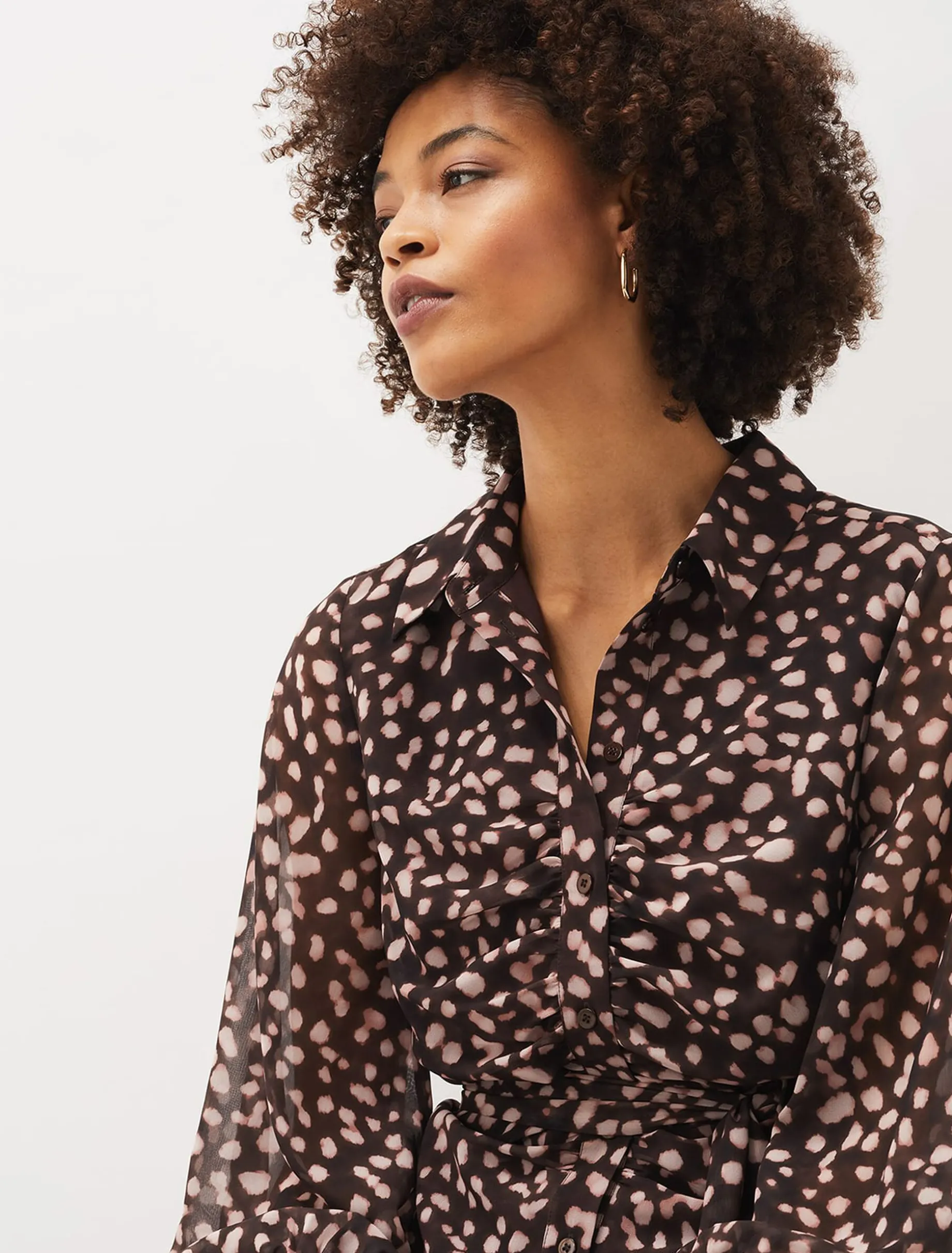 Libby Spot Print Midi Dress