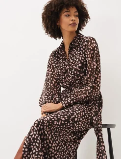 Libby Spot Print Midi Dress