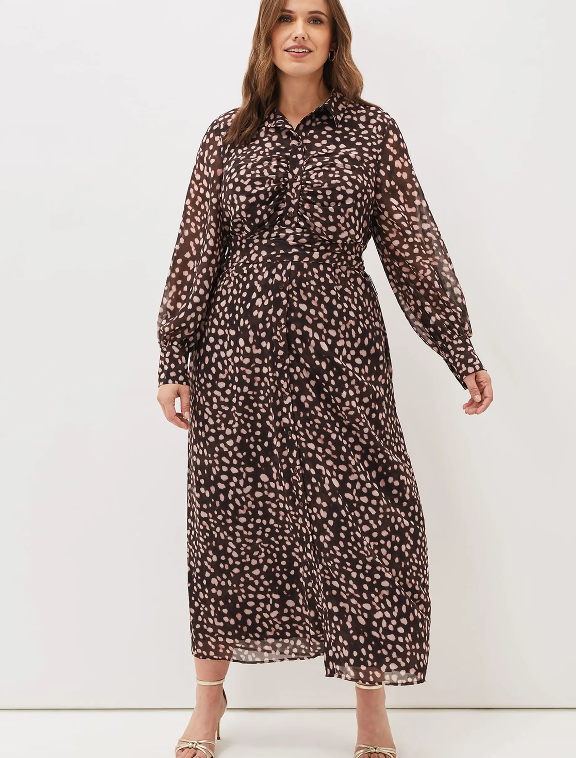 Libby Spot Print Midi Dress
