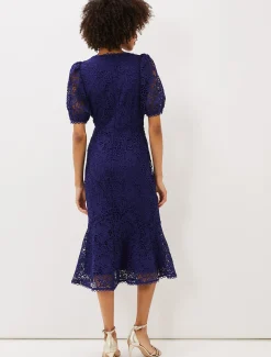 Lidia Guipure Lace Fishtail Dress