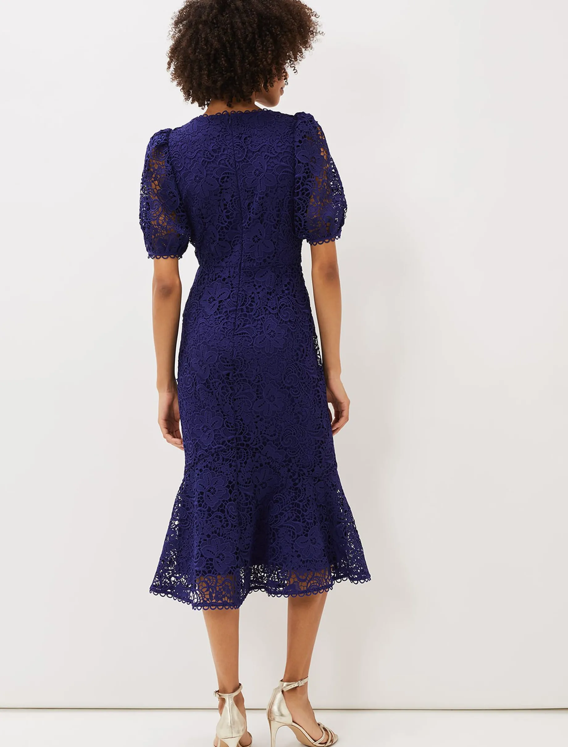 Lidia Guipure Lace Fishtail Dress