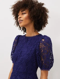 Lidia Guipure Lace Fishtail Dress