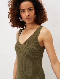 Lindan Ribbed Knit Midi Dress