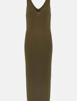 Lindan Ribbed Knit Midi Dress