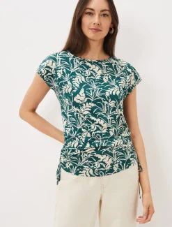 Lissa Leaf Print Top