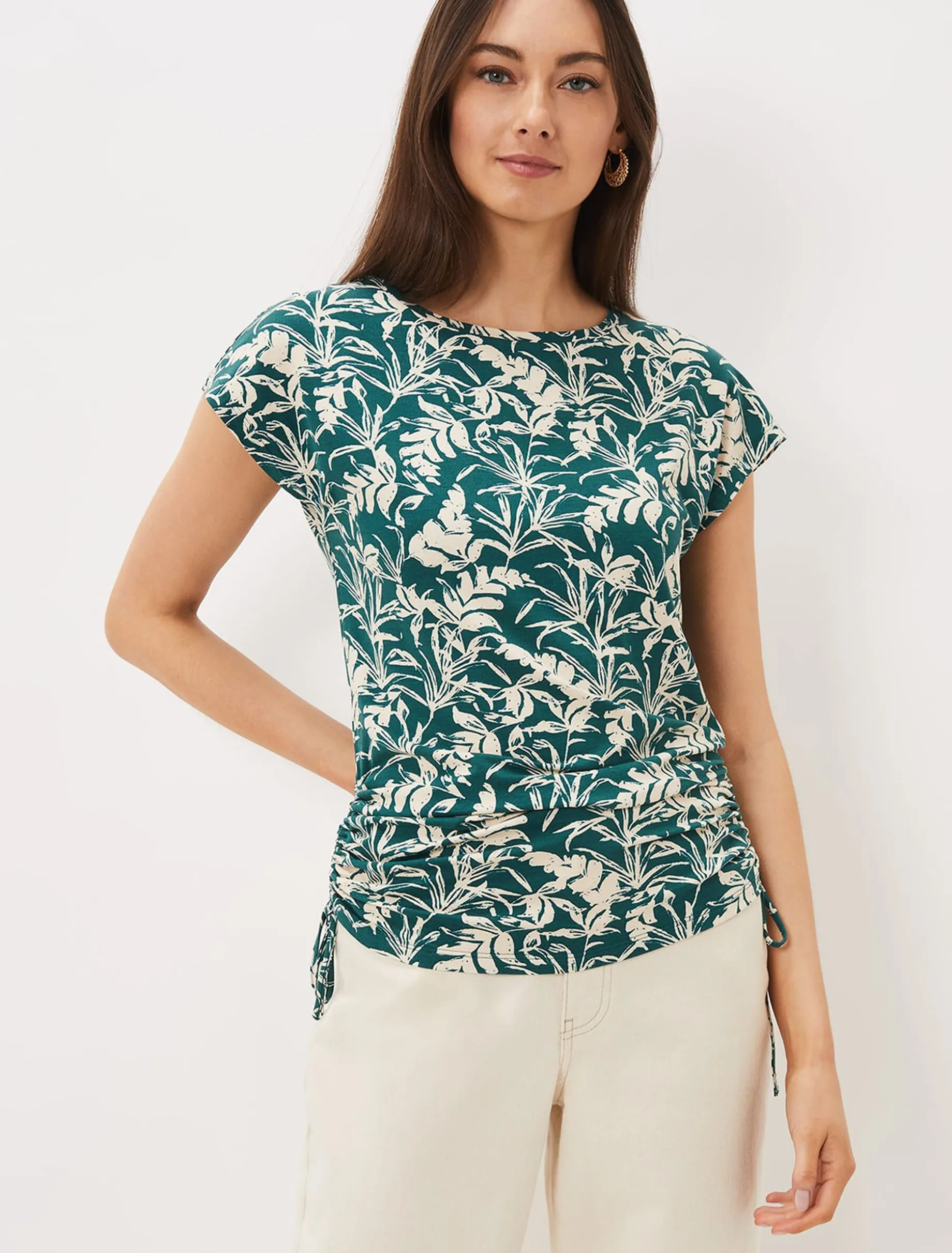 Lissa Leaf Print Top