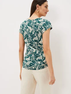 Lissa Leaf Print Top