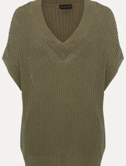 Lizzia V-Neck Chunky Stitch Knit