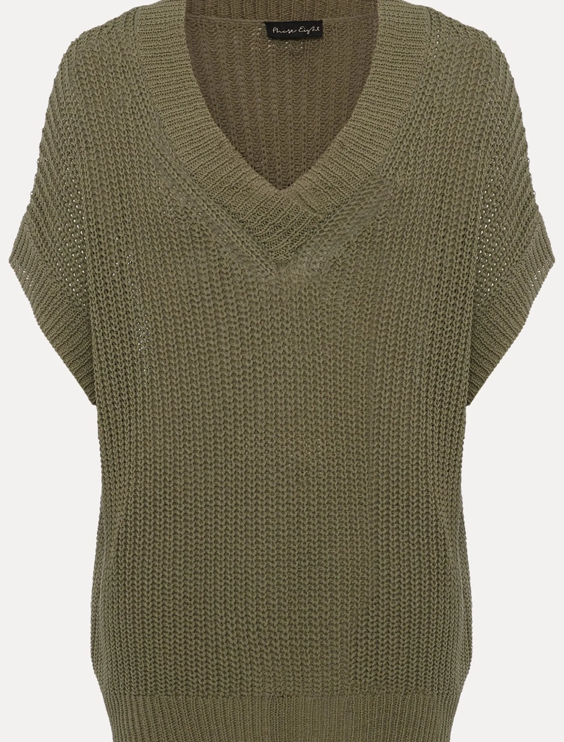 Lizzia V-Neck Chunky Stitch Knit