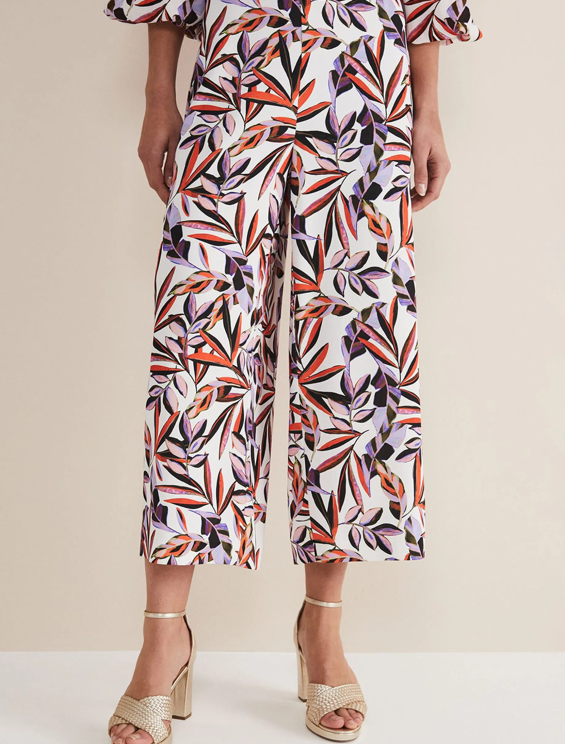 Lois Leaf Print Culottes