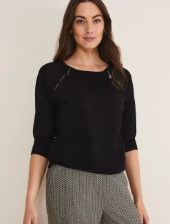 Lolan Zip Trim Knit Jumper
