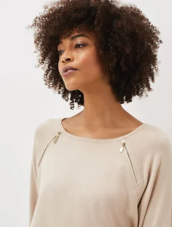 Lolan Zip Trim Knit Jumper