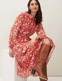 Lottie Floral Pleated Shirt Dress