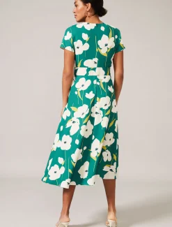 Lou-Poppy Frill Midi Dress