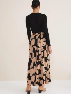 Luana Geo Print Midi Skirt