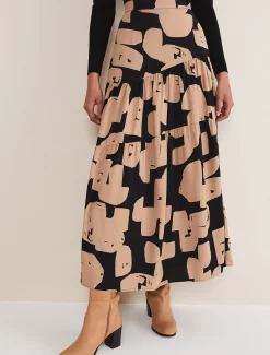 Luana Geo Print Midi Skirt