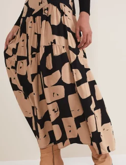 Luana Geo Print Midi Skirt