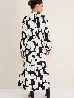 Luana Geo Zip Front Midi Dress