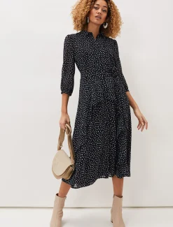Luciana Spot Print Midi Dress
