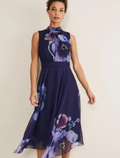 Lucinda Floral Chiffon Midi Dress