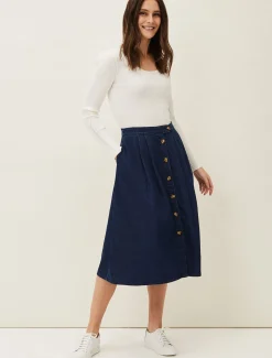 Lusia A- Line Denim Skirt