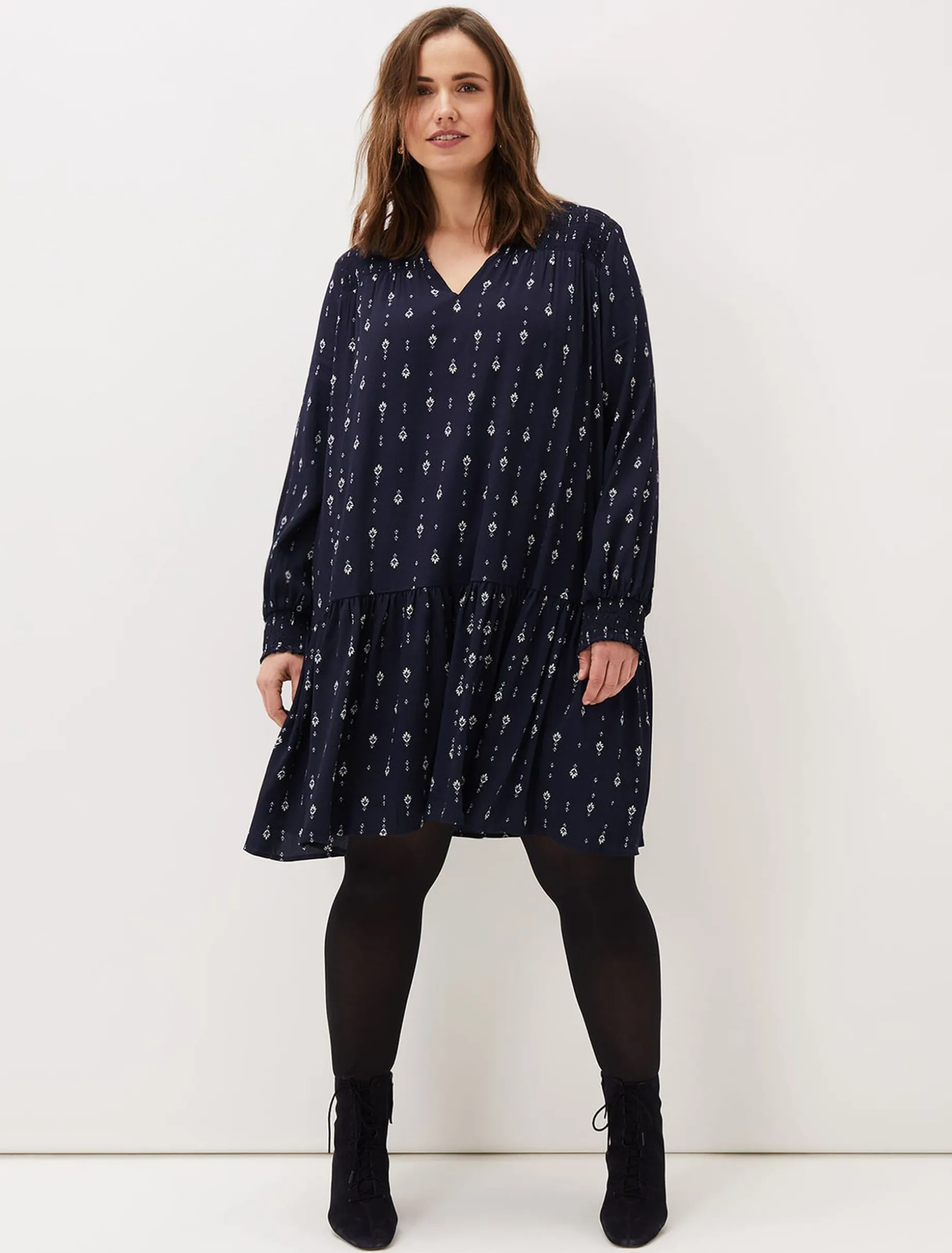 Magda Geometric Print Swing Dress