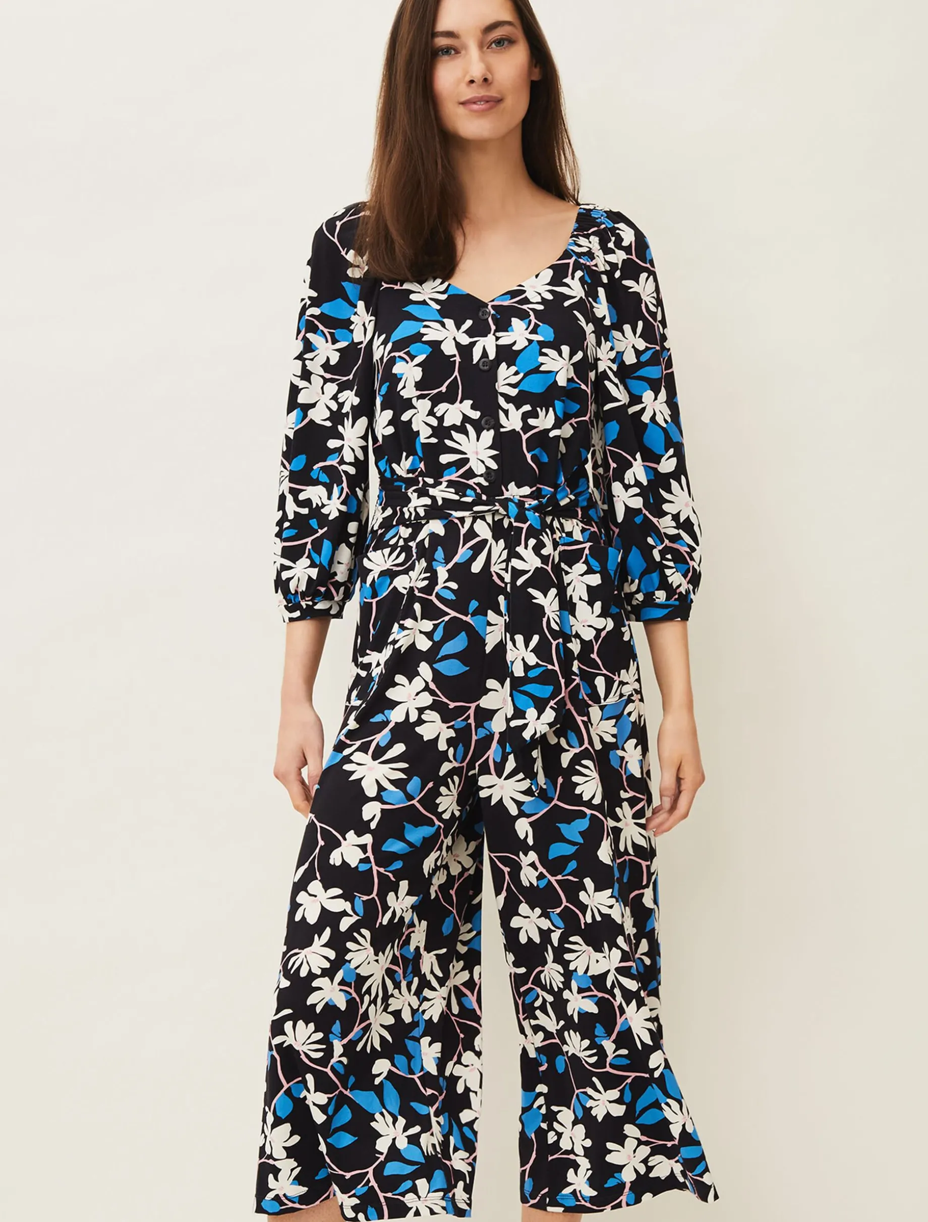 Magnolia Floral Jersey Jumpsuit