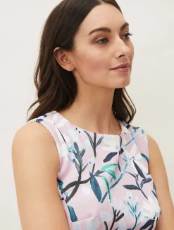 Magnolia Floral Sleeveless Scuba Dress