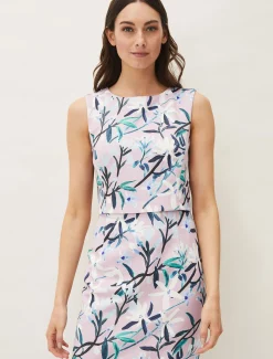 Magnolia Floral Sleeveless Scuba Dress