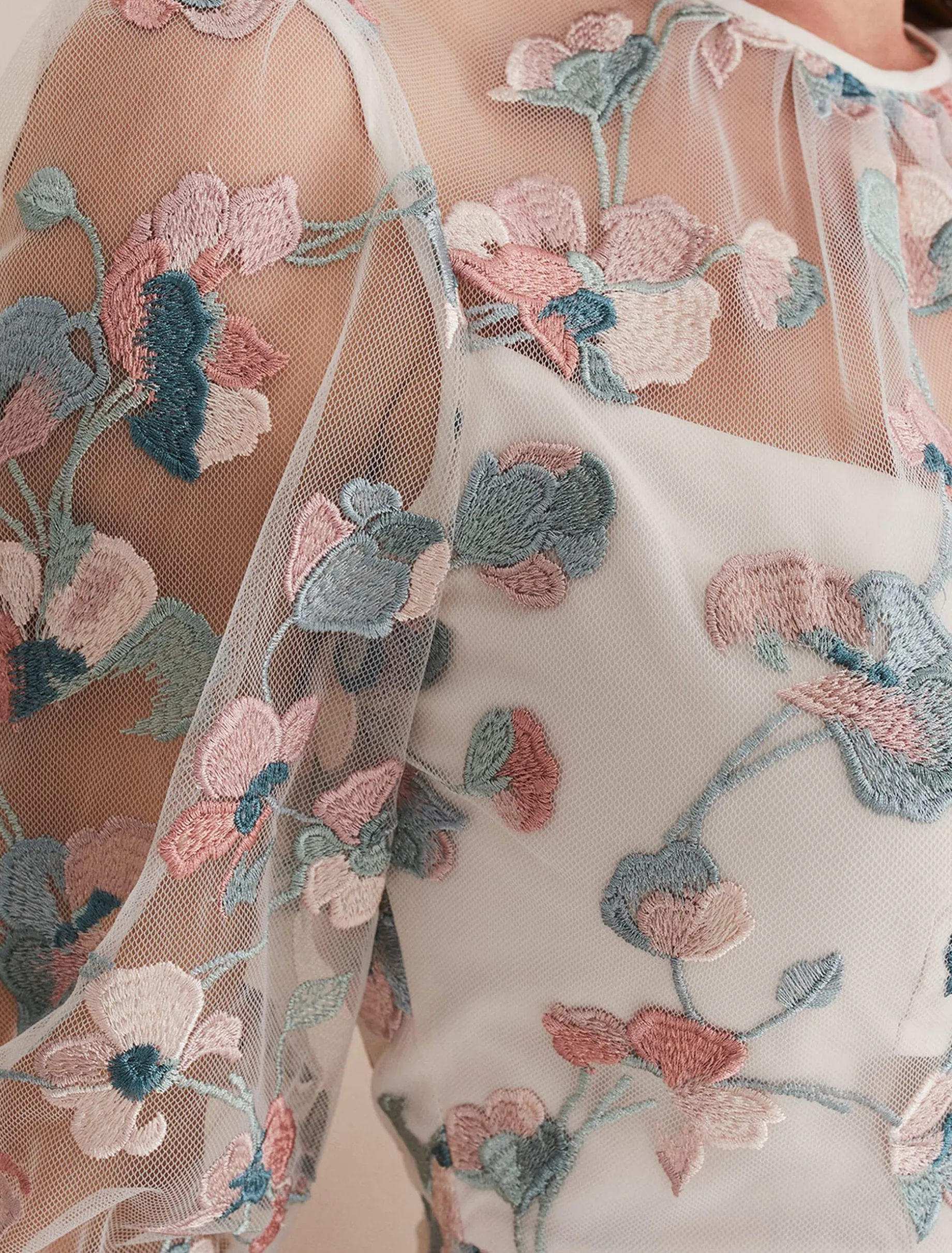 Maia Floral Embroidered Midi Dress