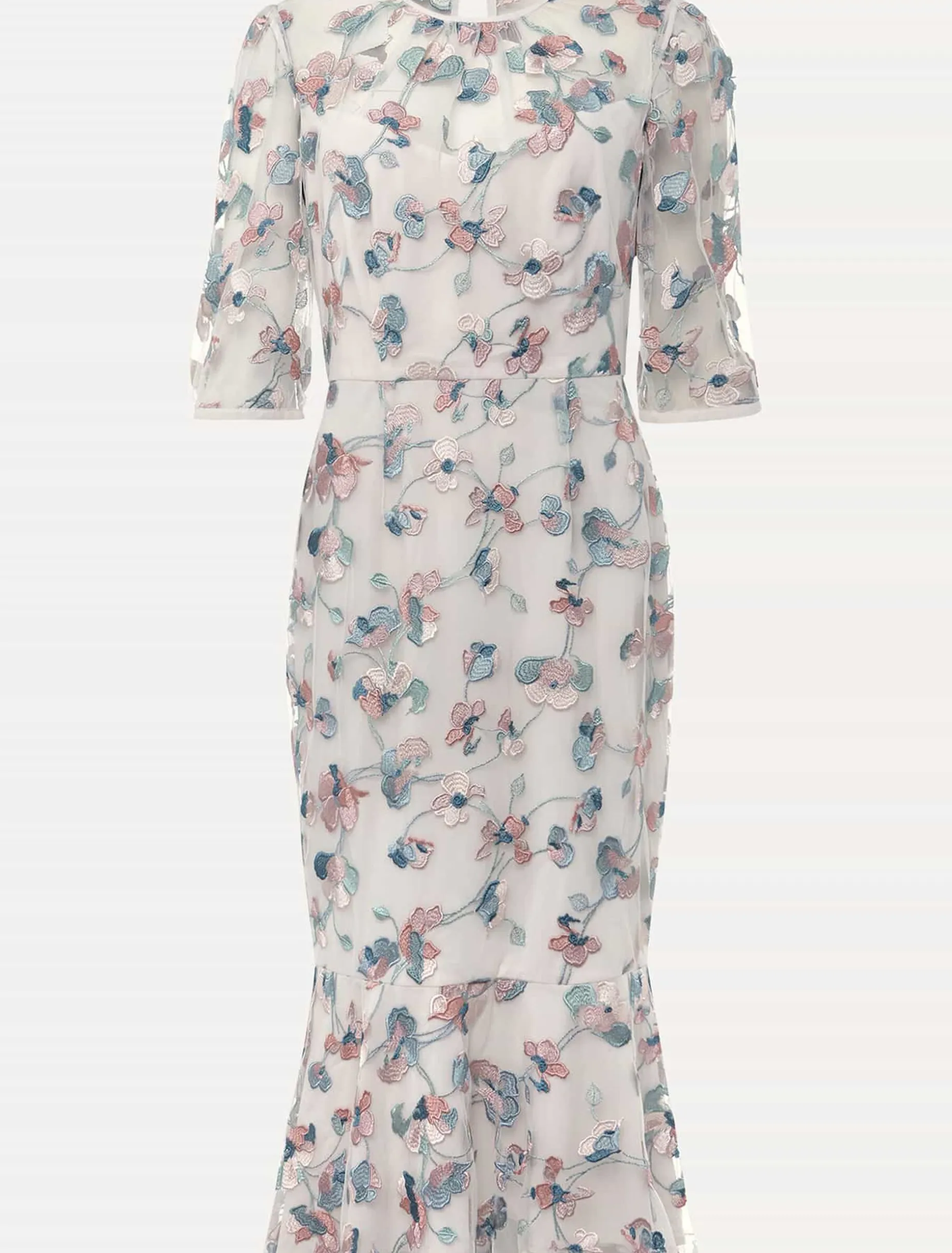 Maia Floral Embroidered Midi Dress