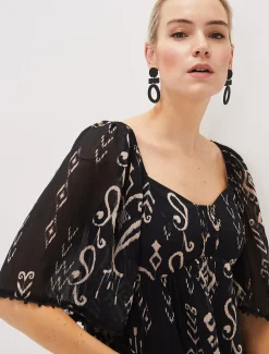 Malaya Ikat Print Blouse