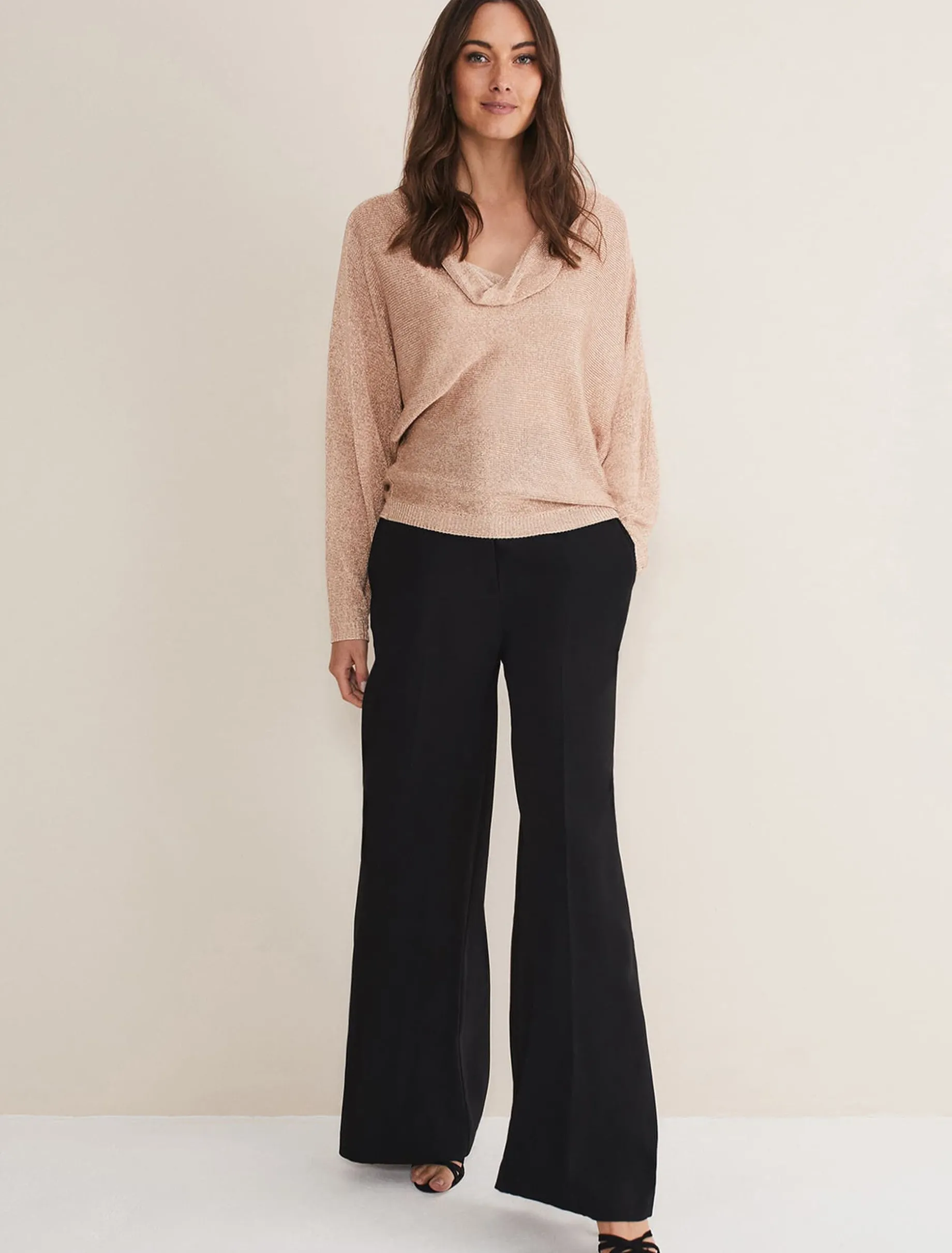 Malti Metallic Cowl Neck Knit