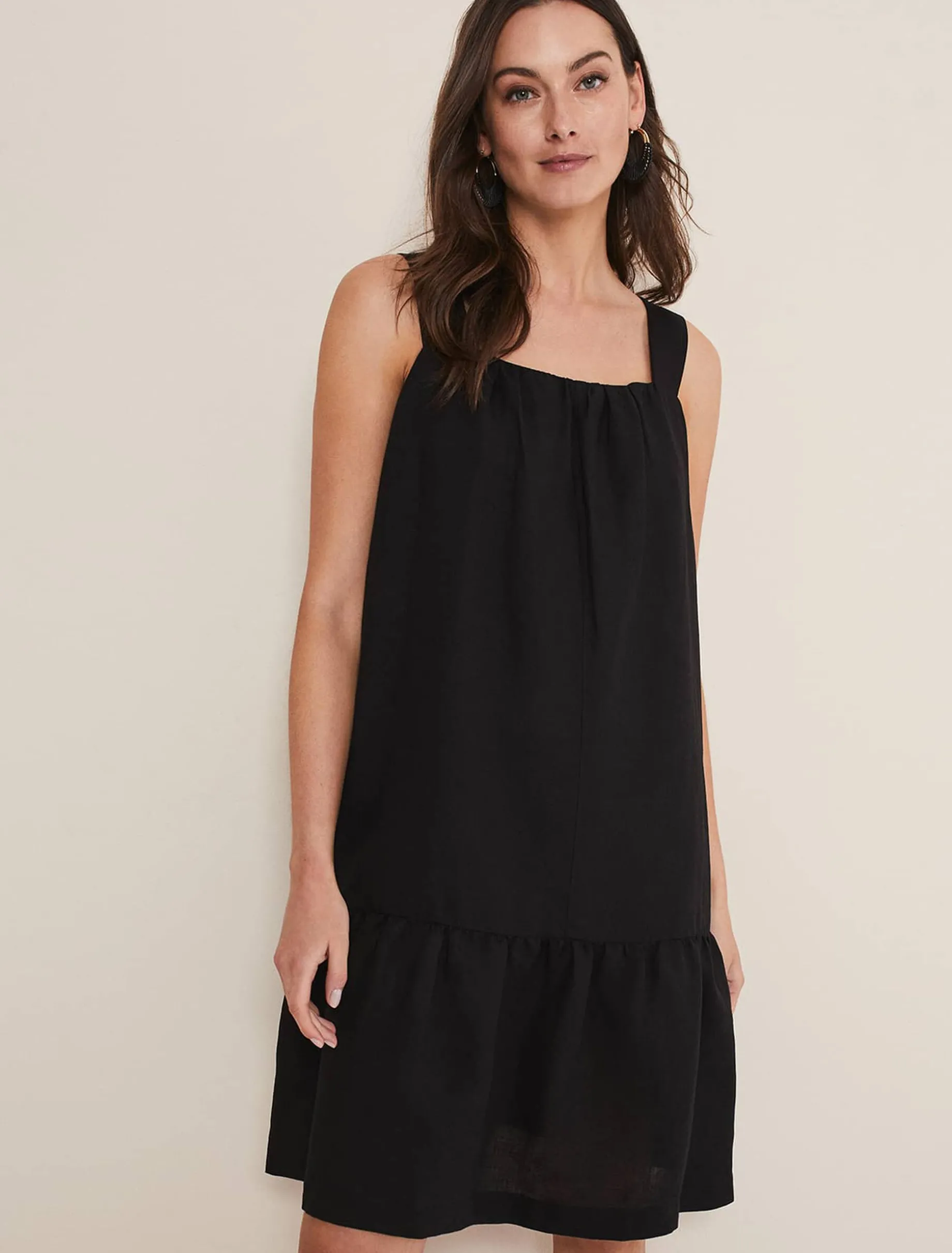 Mandy Strappy Linen Bow Back Swing Dress