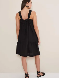Mandy Strappy Linen Bow Back Swing Dress