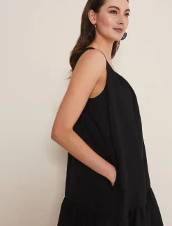 Mandy Strappy Linen Bow Back Swing Dress