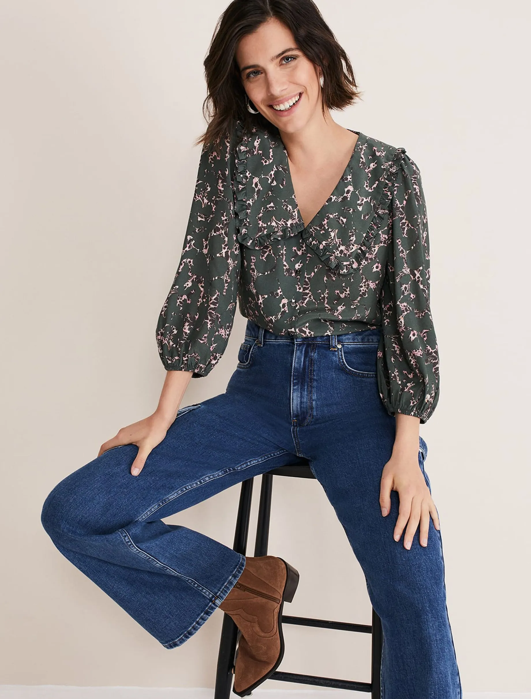Marble Collar Blouse