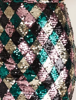 Mari Diamond Sequin Midi Skirt Co-Ord